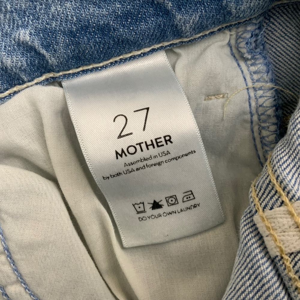 MOTHER The Hustler Ankle Fray Distressed Bootcut Jeans Light Blue High Rise - Picture 10 of 13